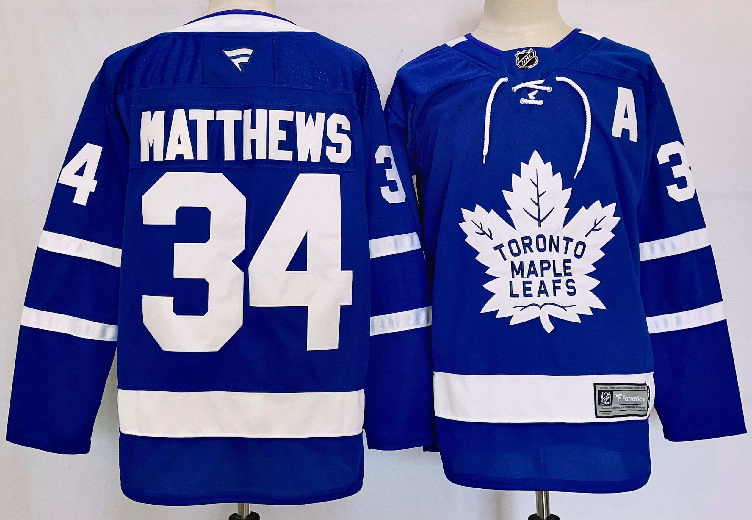 Men Toronto Maple Leafs #34 Matthews Blue 2025 Home Premier Player NHL Jersey style 1